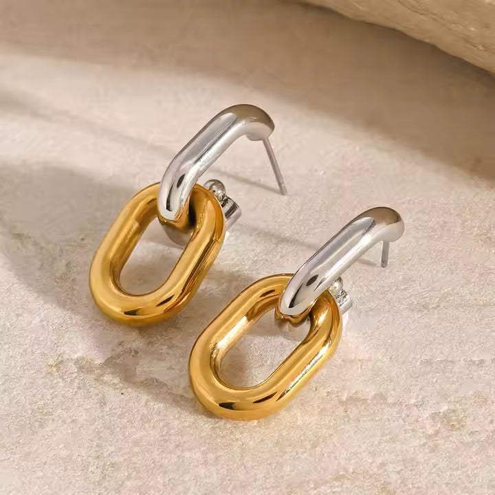 Brincos Argola - Dourado/ Prateado