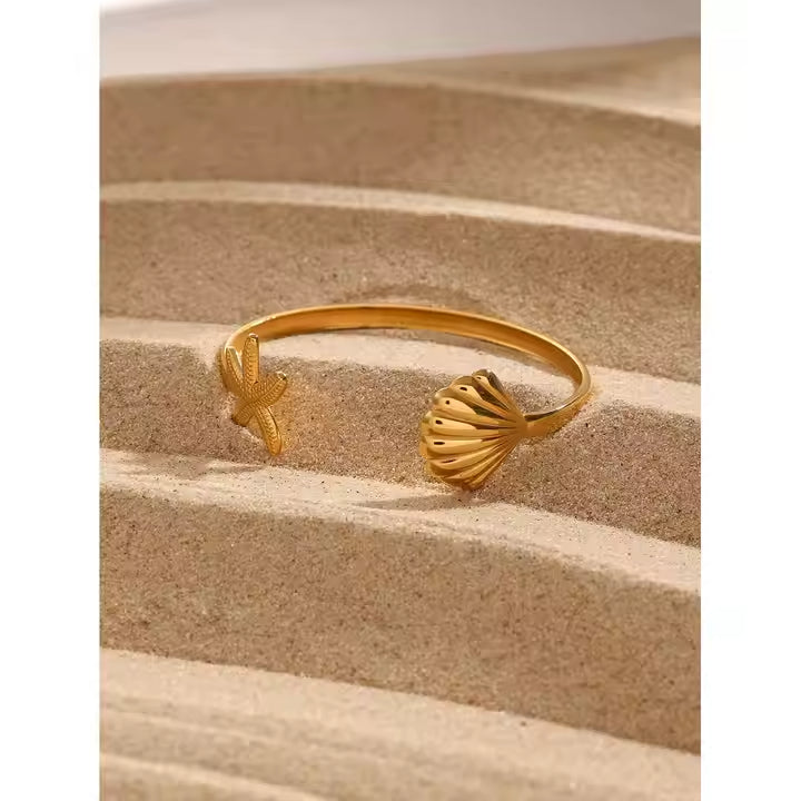 Pulseira Oceano - bracelete ajustável - Dourado