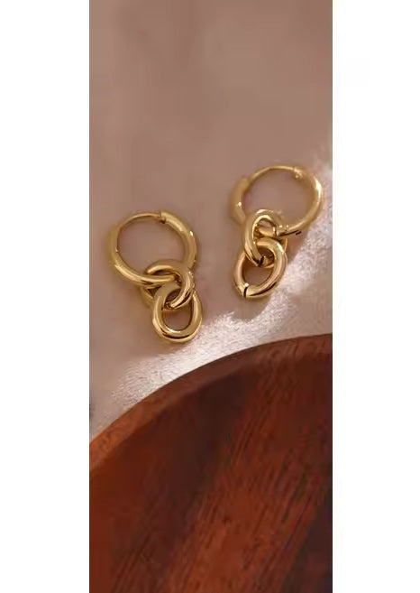 Brincos Argola fechada tripla - Dourado