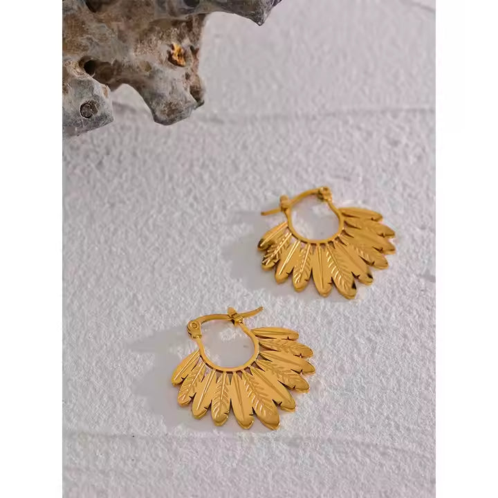 Brincos Leaves - Dourado
