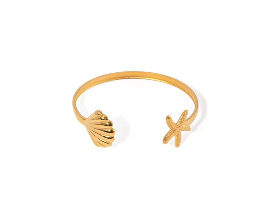 Pulseira Oceano - bracelete ajustável - Dourado