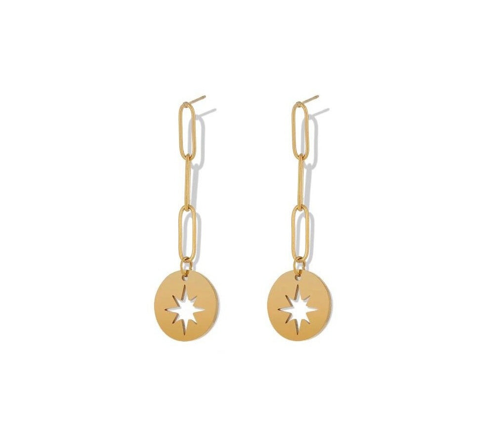 Brincos corrente longo - Dourado