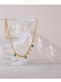 Colar pingentes pedras naturais - Dourado