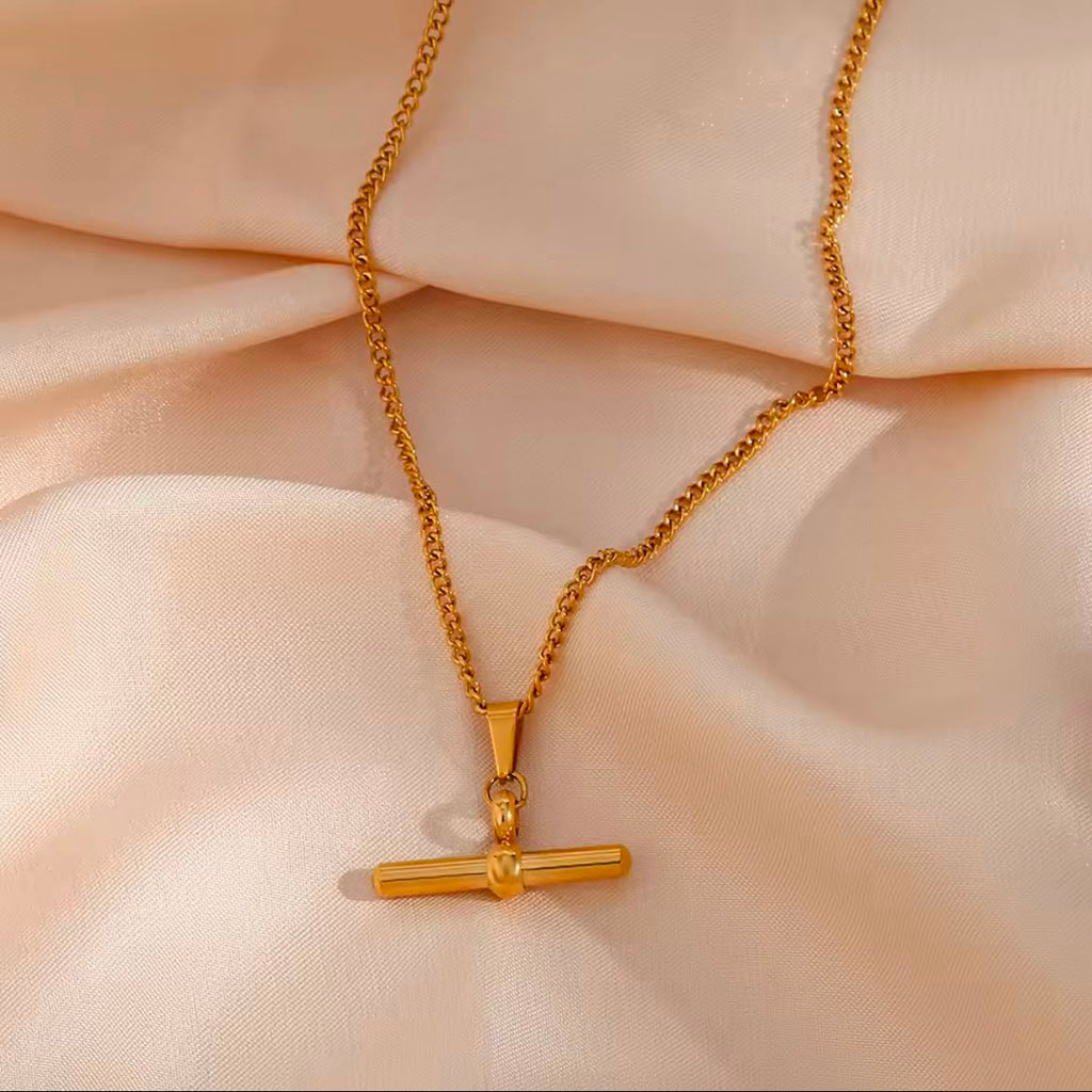 Colar T barra - Dourado