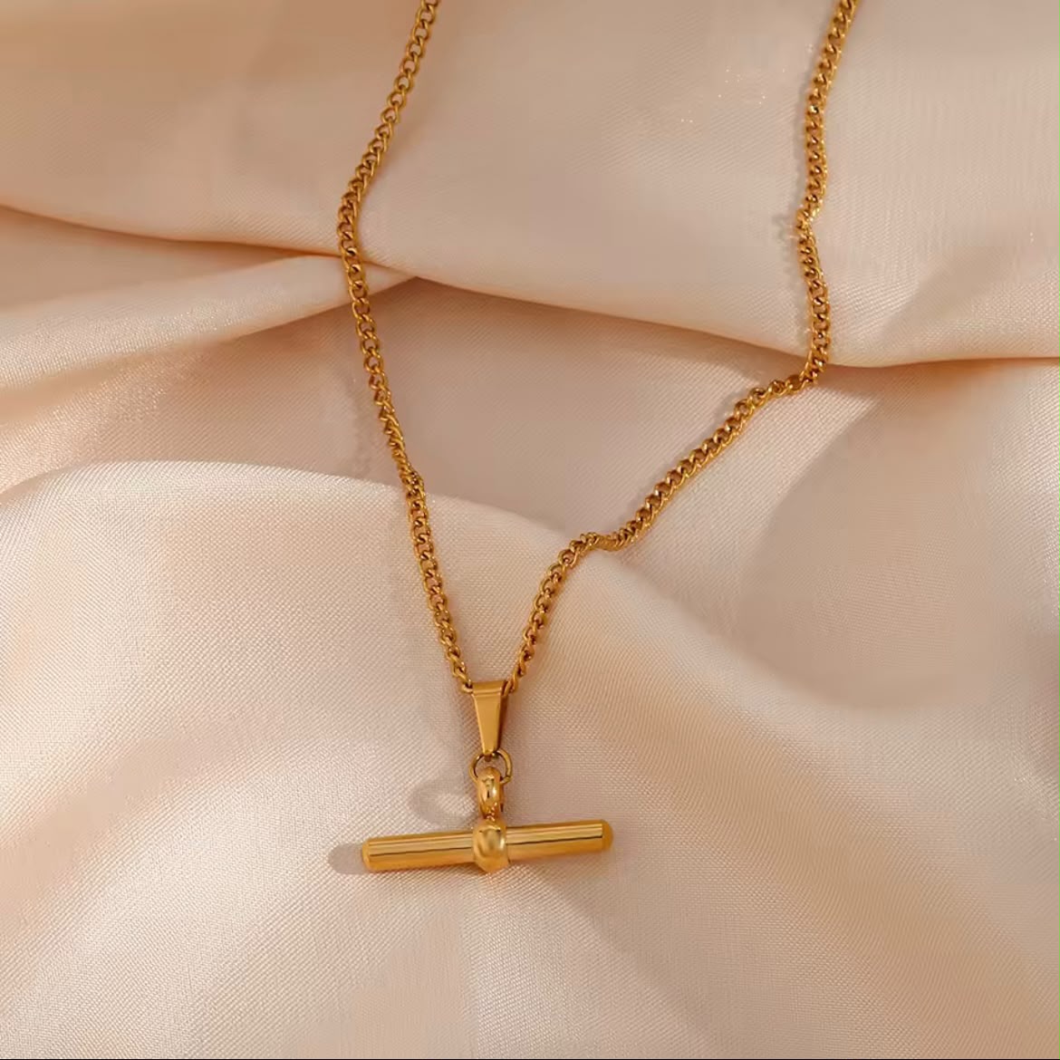 Colar T barra - Dourado