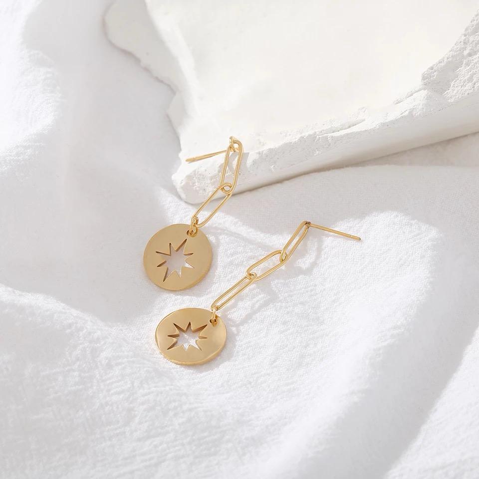 Brincos corrente longo - Dourado