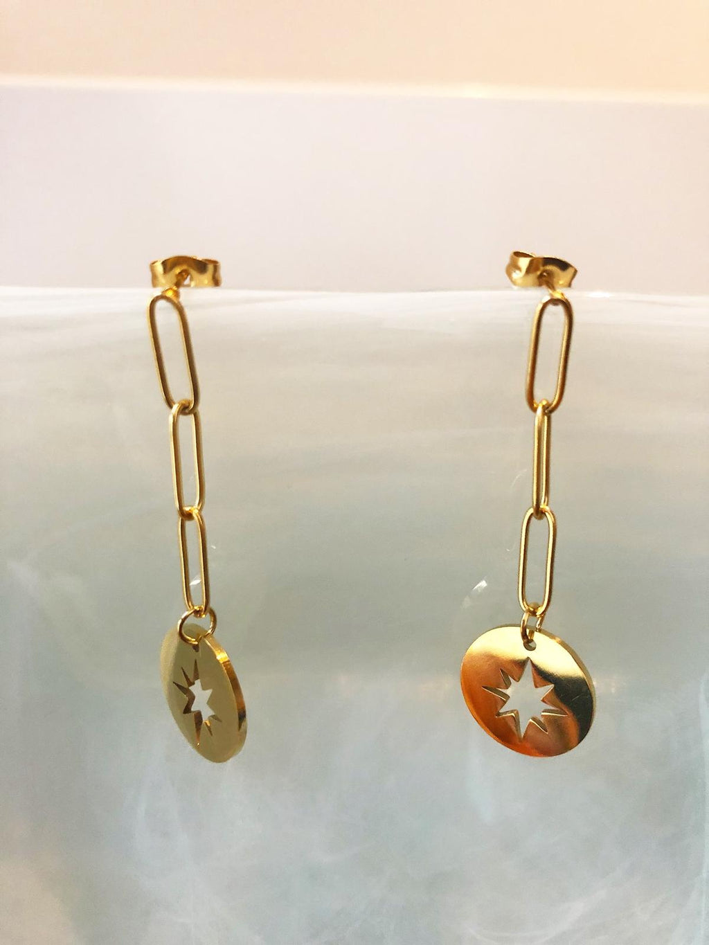 Brincos corrente longo - Dourado