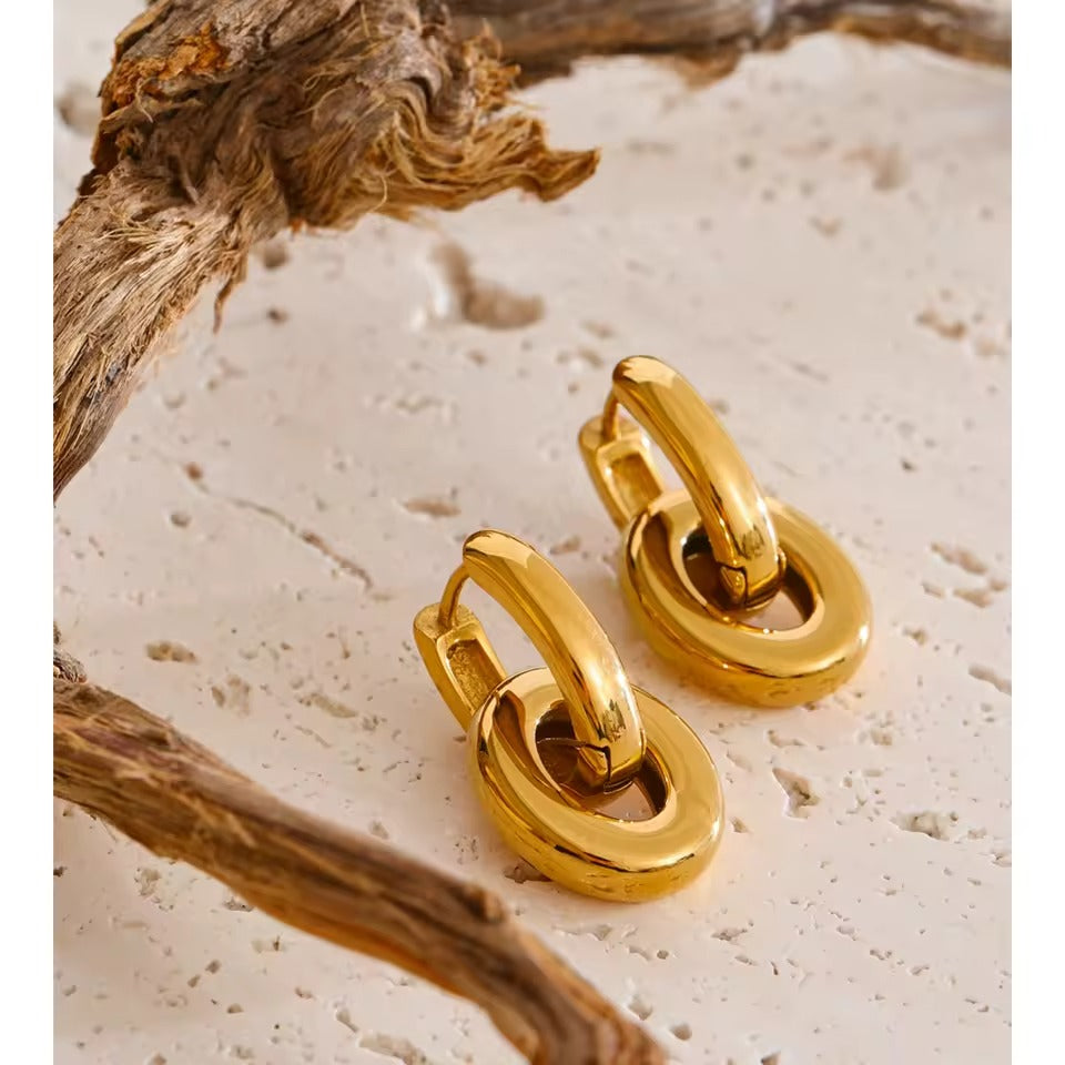 Brincos Argola dupla - Dourado