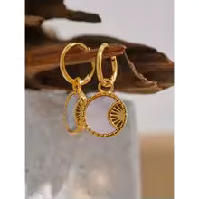 Brincos Argola Madre-pérola - Dourado