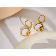 Brincos Argola Madre-pérola - Dourado