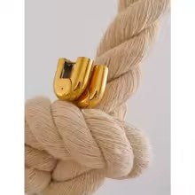 Brincos argola U - Dourado