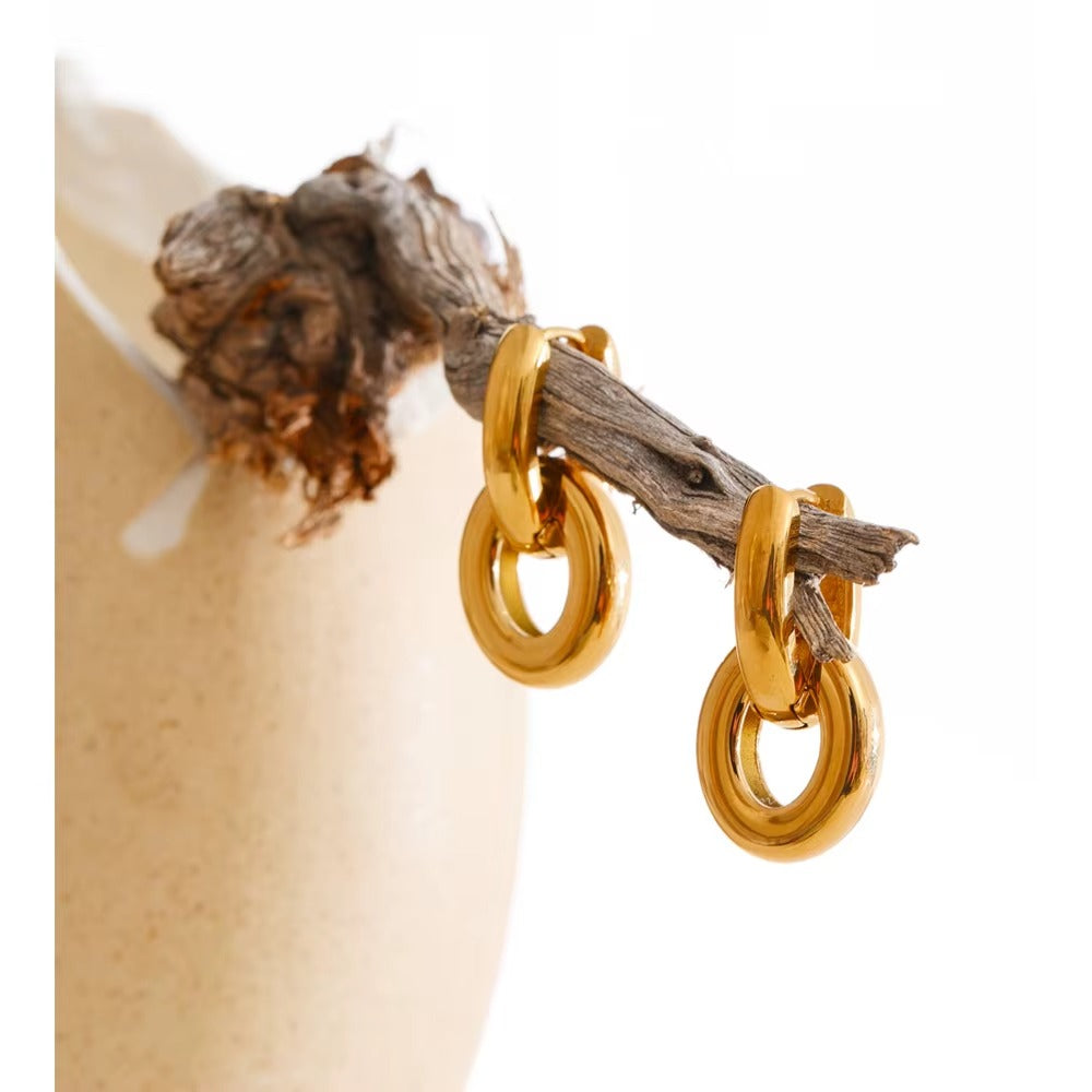 Brincos Argola dupla - Dourado