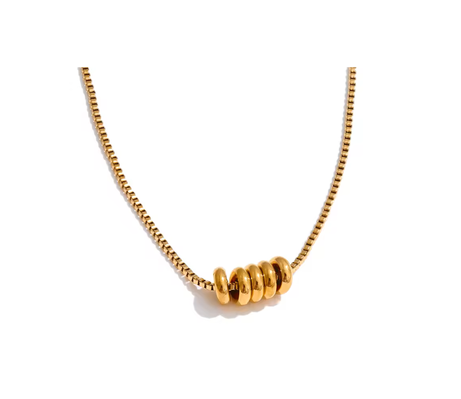 Colar minimalista contas - Dourado