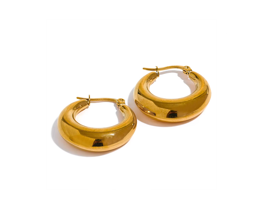 Brincos Argola hollow - Dourado