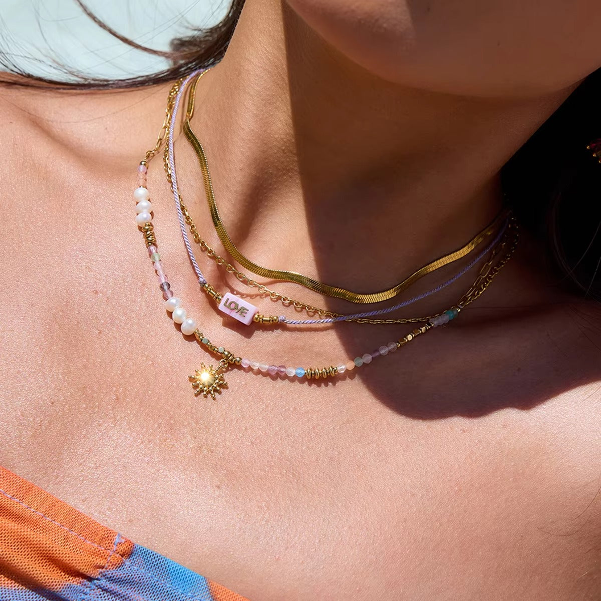 Colar snake chain choker - Dourado