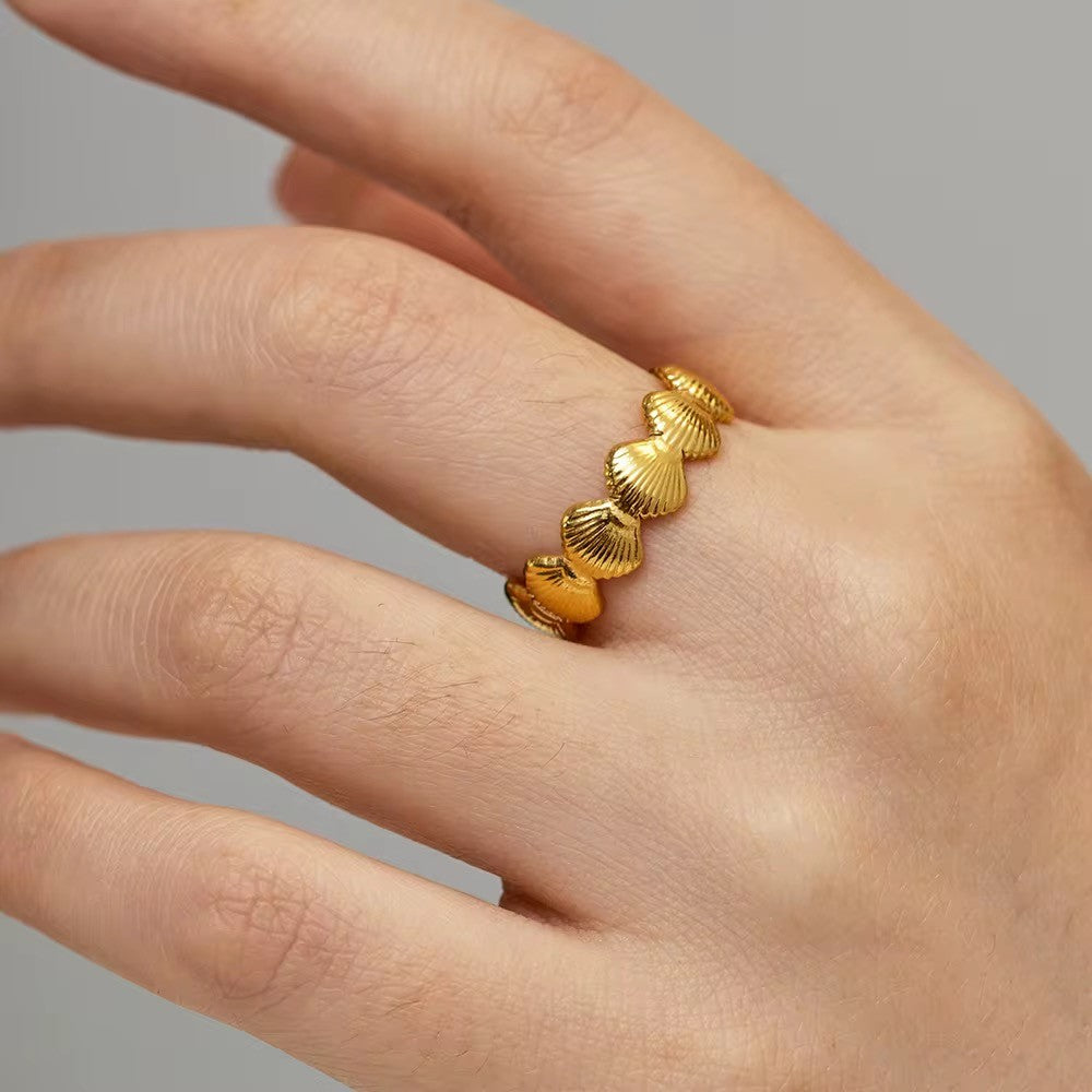 Anel Scallop - Dourado