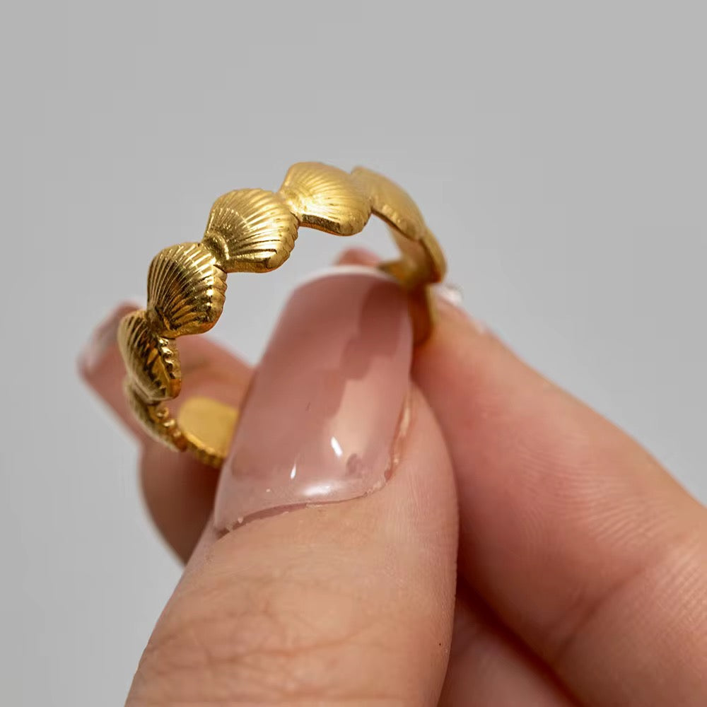 Anel Scallop - Dourado