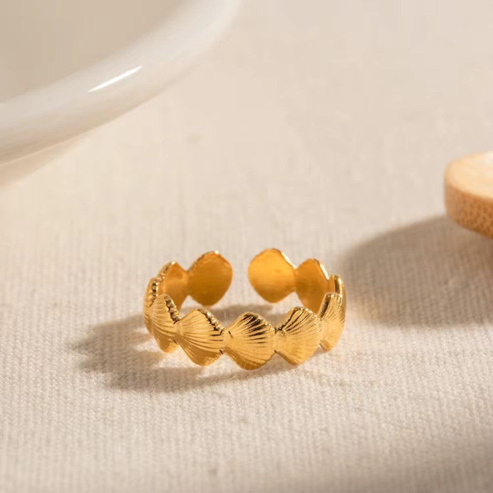 Anel Scallop - Dourado