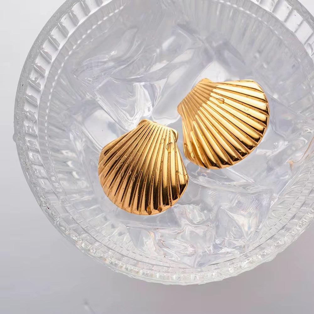 Brincos Scallop - Dourado