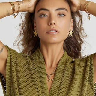 Brincos Estrela do mar - Dourado